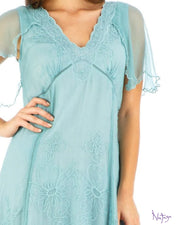 nataya age of love 1920s turquoise day dress sm/m/lg